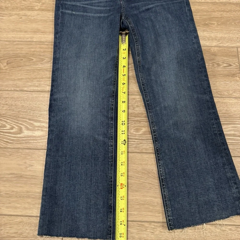 J.Crew Billie Demi Boot Crop Jeans‎ Women's 24 High Rise Button Fly Raw Hem